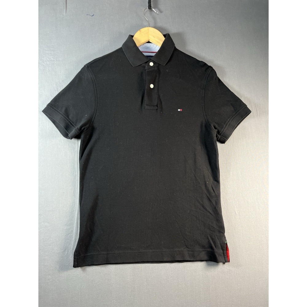 TOMMY HILFIGER Mens Custom Fit Polo Shirt Small Navy Blue Cotton